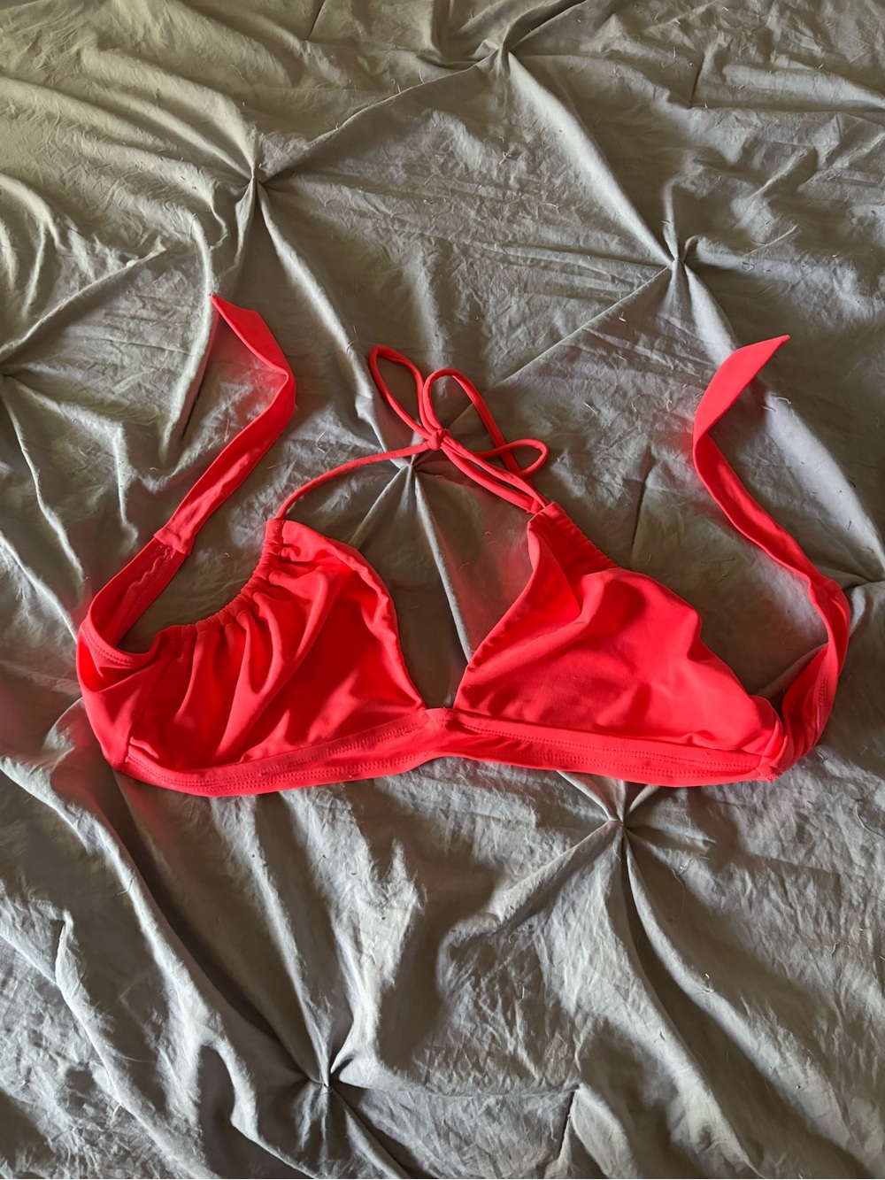 Bright Coral Triangle Bikini Top - Women